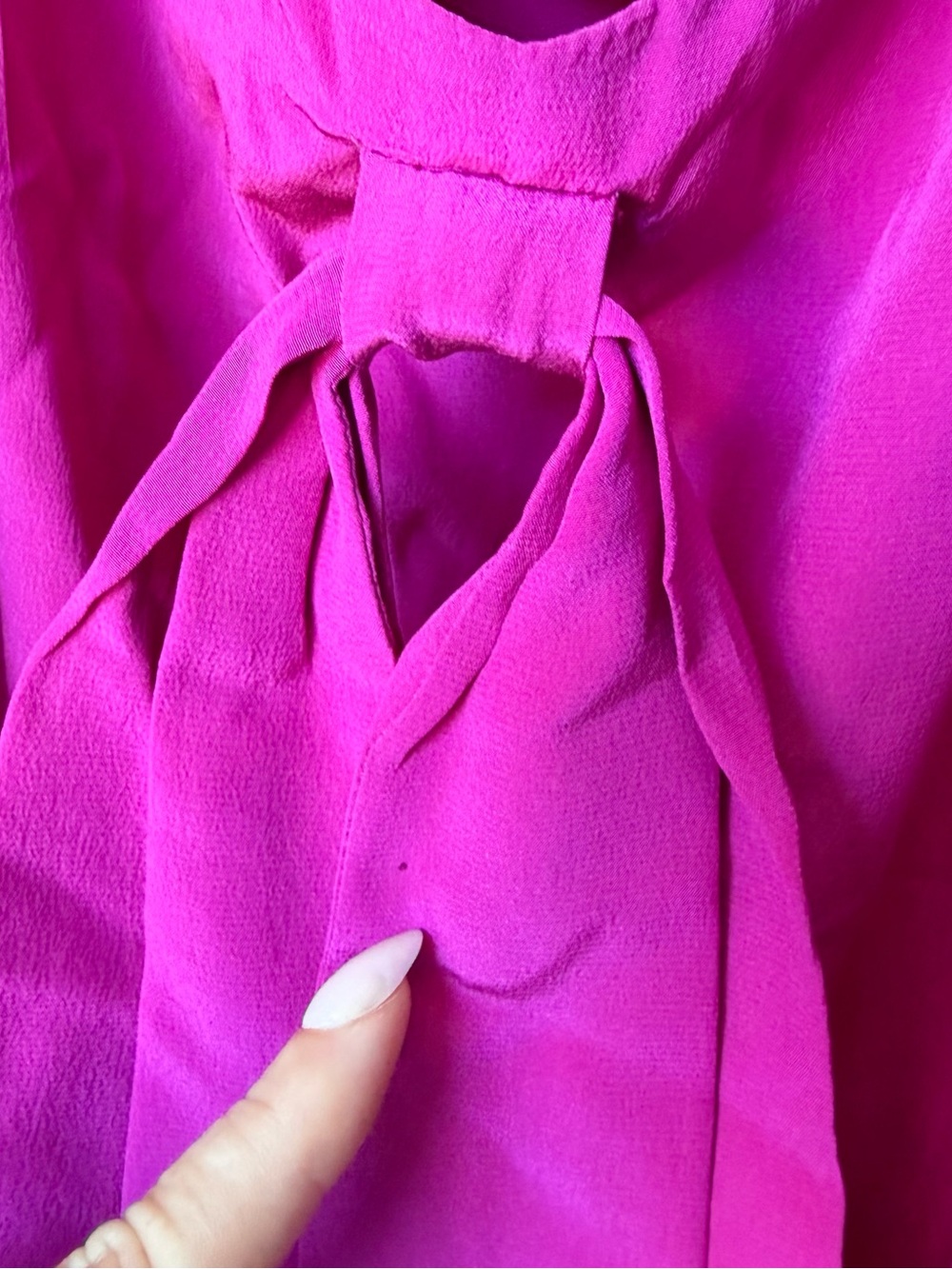 Zimmermann Fuchsia Silk Bow Mini Dress Size 2 - Picture 5 of 6
